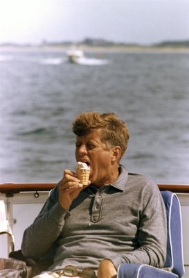 President JFK with ice cream