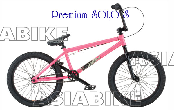 Model	:  SOLO S<br />Frame	:  Premium frame w/ 20.5&quot; TT, 1 tube chromoly D/T, mid BB shell<br />Fork	:  1 1/8&quot; full chromoly Steer threadless<br />Grip	:  Premium Counterfeit<br />Handlebar	:  High-tensile steel 8&quot; rise<br />Crankset	:  175mm 8-spline, full chromoly w/ sealed mid BB<br />Gearing	:  25/9 w/ loose ball cassette 1-piece 9T driver<br />Tires	:  Kenda Kontact 2.25&quot; front, 1.95&quot; rear<br />Hubset	:  36-hole steel loose ball front/36-hole 14mm loose ball cassette rear<br />Rims	:  Alienation 36-hole SW front/DW rear<br />Seat/post	:  Premium Slim saddle w/ steel straight Post.<br />Pedals	:  alloy DX loose ball w/ chromoly spindle<br />Rotor	:  Straight cable<br />Pegs	:  N/A
