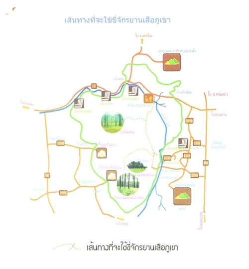 แผนที่เส้นทางที่ใช้ขี่จักรยานเสือภูเขา