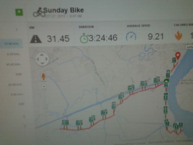 เส้นทางปั่น Sunday Bike  <br /><br />ระยะทาง Cycling  31.45  กิโลเมตร