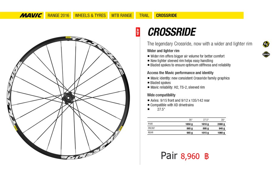 Mavic Crossride  และรุ่น Crossone