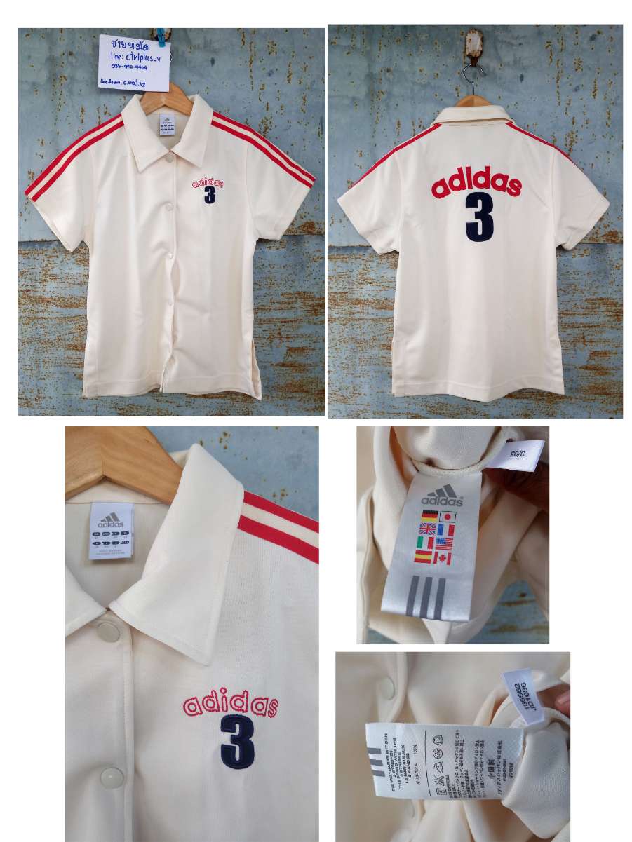 11. เสื้อ Adidas<br /><br />- สีครีม<br />- size UK 12<br />- made in China<br />- วัดอก 18.5 นิ้ว. ยาว 24.5 นิ้ว<br />- ปัก<br />- มือสอง สะอาด สภาพดี<br /><br />ขาย 200 บาท ส่งฟรี ( ลงทะเบียน )